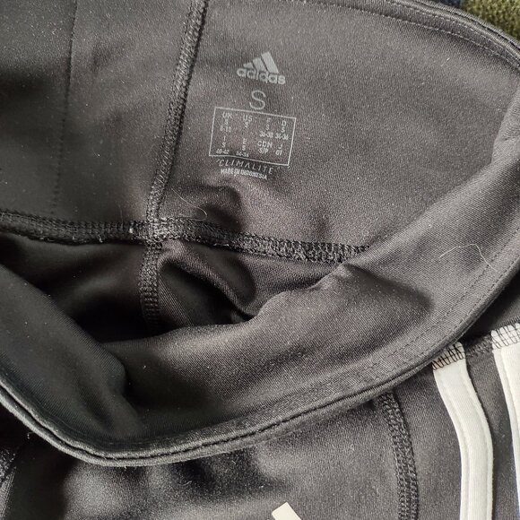 Black Adidas Climalite High Rise 3 Stripe Legging Sz S - Picture 7 of 7